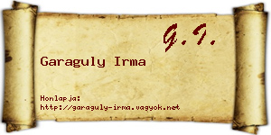 Garaguly Irma névjegykártya