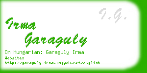 irma garaguly business card